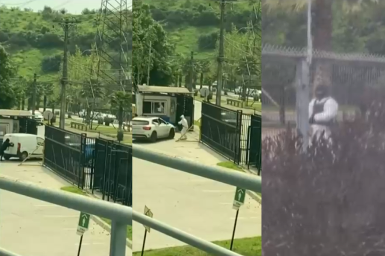 Llegaron en 6 autos: Los videos de violenta turba que asaltó empresa de tecnología en Huechuraba