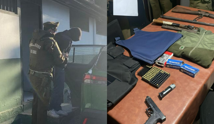 Ciclista fue sorprendido con saco lleno de armamento en El Monte: Portaba ropa con logo de Carabineros