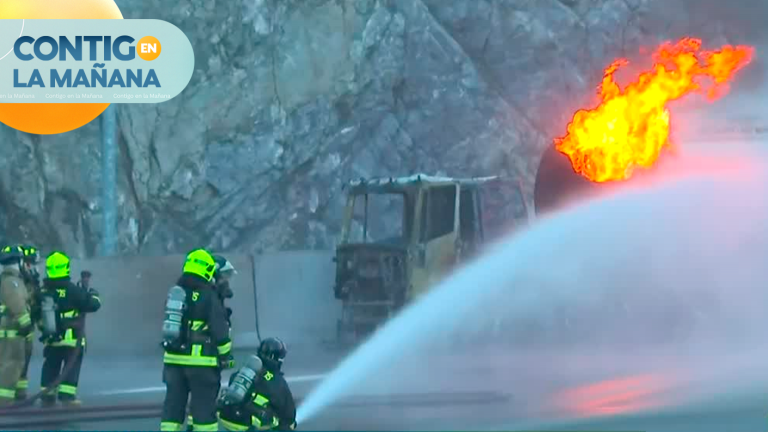 Lleva carga de 37 mil litros: Camión con combustible se incendió en Ruta 5