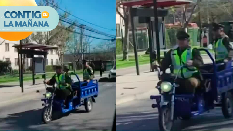 ¡Insólito! Carabineros fueron captados en moto tipo “torito”