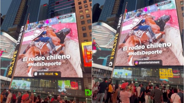 Campaña contra el rodeo en Chile se toma Times Square y Confederación del Rodeo Chileno se pronuncia ante los hechos