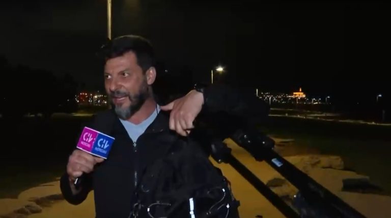 Rafael Cavada y equipo de CHV Noticias vivieron tenso momento en Tel Aviv tras nuevo bombardeo