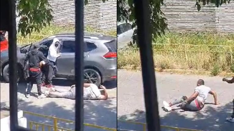 Impactante registro de conductor herido a bala en violenta encerrona en Quinta Normal