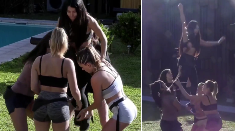 ¡Ouch, eso dolió! Skarcita protagonizó fea caída mientras practicaba cheerleading en Gran Hermano