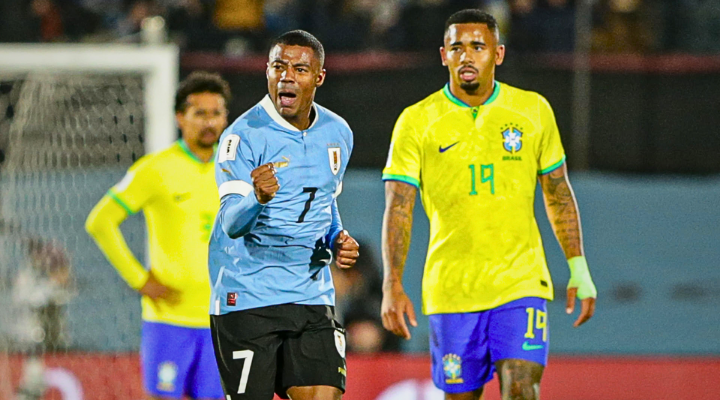 Uruguay venció a Brasil por 2-0 en las Clasificatorias Sudamericanas
