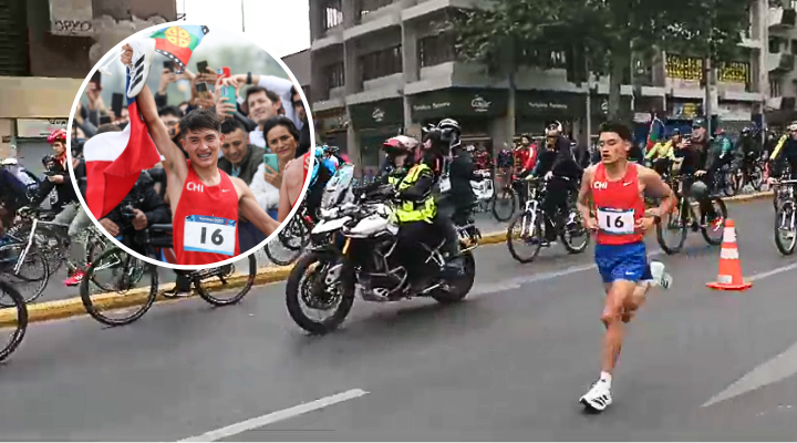 ¡Público fiel! Así acompañaron los chilenos el trayecto de Catrileo en la maratón de Santiago 2023
