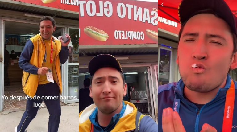 La cómica reacción de periodista del Comité Olímpico Colombiano tras probar el Barros Luco y As Italiano