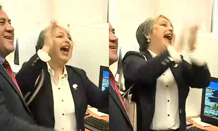 ¡Saltó de alegría! Así reaccionó la ministra Jara al ver oro de su sobrino en Panamericanos 2023