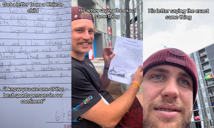 ¿Se copiaron la tarea? Deportistas canadienses recibieron cartas de niños chilenos y decían lo mismo