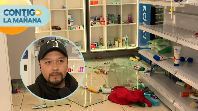 Habla dueño de farmacia saqueada en Santiago Centro: “Hay una mezcla de terror e impotencia”