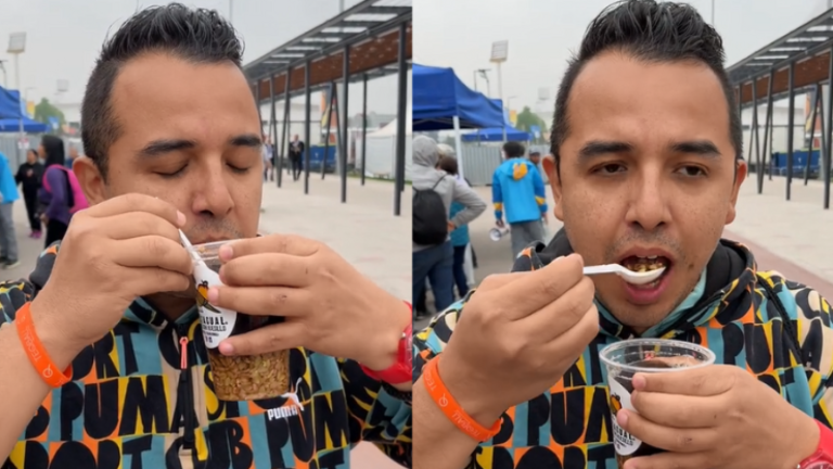 ¿Se decepcionó? Así reaccionó tiktoker mexicano al probar mote con huesillo en Panamericanos 2023