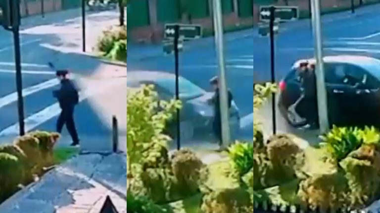 Impresionante registro: Joven se salvó por centímetros de ser atropellada en Vitacura