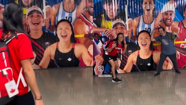 Campeona olímpica de Canadá quedó impactada al ver su imagen en el Metro por Santiago 2023