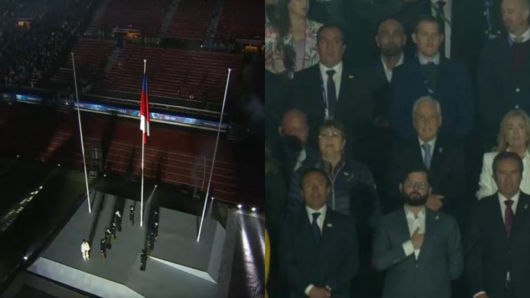 ¡Momento histórico! Así fue el himno e izamiento de la bandera chilena en el inicio de Santiago 2023