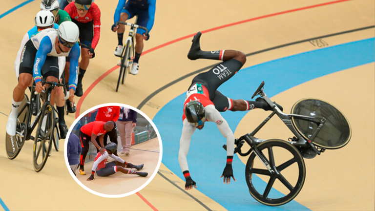 Le costó la carrera: Ciclista trinitense sufrió accidente durante competición en Santiago 2023