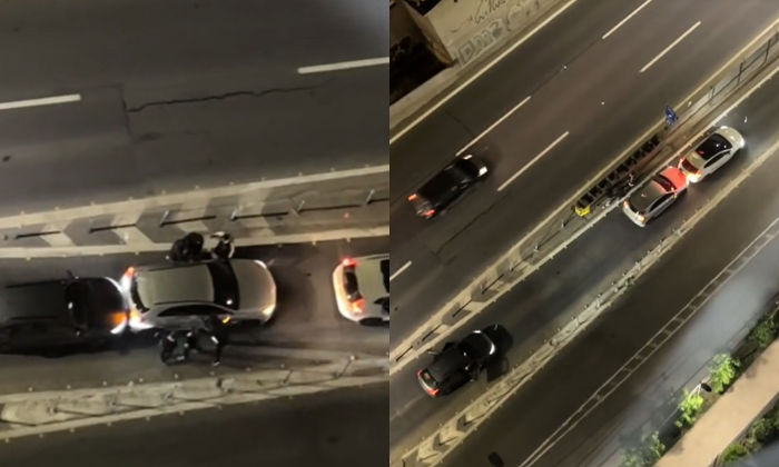 Video: Atacaron a martillazos un auto en encerrona, pero asaltantes no pudieron robarlo