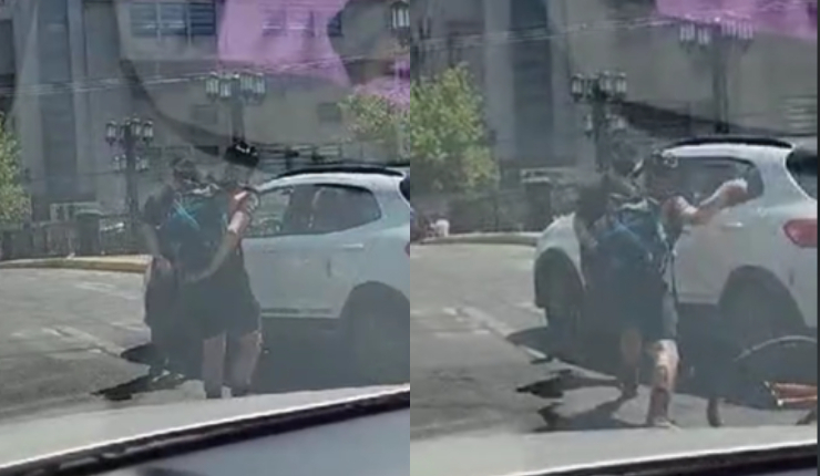 Graban a ciclista amenazando con arma blanca a conductor en pleno centro de Santiago