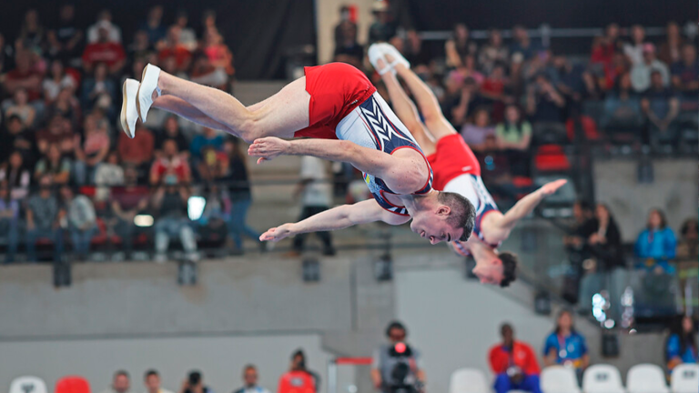 Grandes acrobacias: Así fue la final de gimnasia en trampolín masculino de los Panamericanos 2023