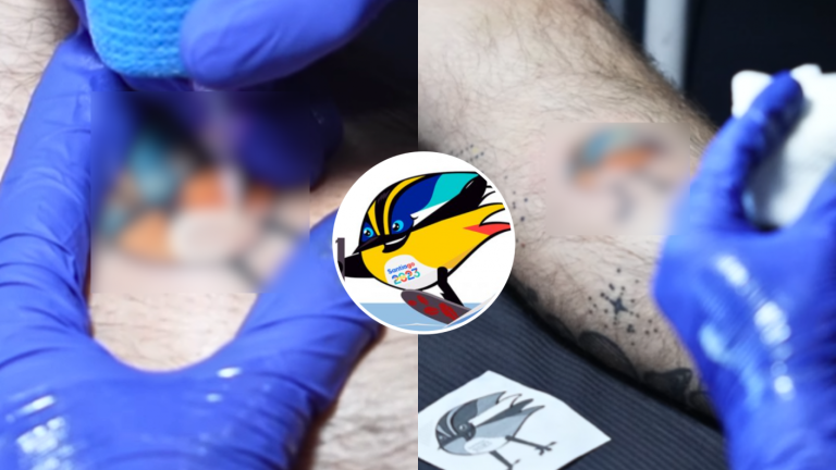Fanático no aguantó y se tatuó el Fiu de los Juegos Panamericanos 2023