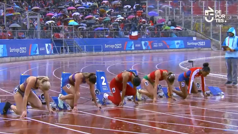 Así se vivió la compleja carrera de 100 metros vallas bajo la lluvia en los Panamericanos 2023