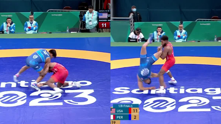 ¿Cómo lo hizo? Luchador peruano sorprendió con increíble maniobra en Panamericanos 2023