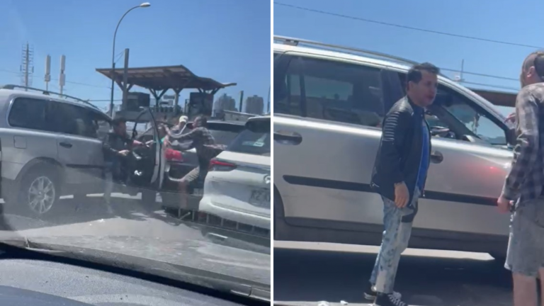 Graban violenta pelea entre conductores en Valparaíso: Uno quedó ensangrentado