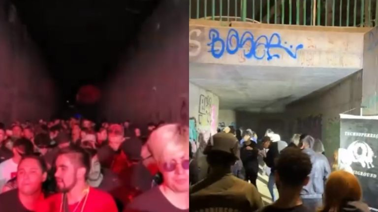 Drogas, alcohol y techno: Desarticulan fiesta ilegal en túnel subterráneo de Santiago