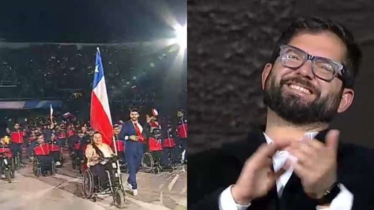 El Team ParaChile desfiló en un lleno Estadio Nacional bajó la alegría y aplausos de Gabriel Boric