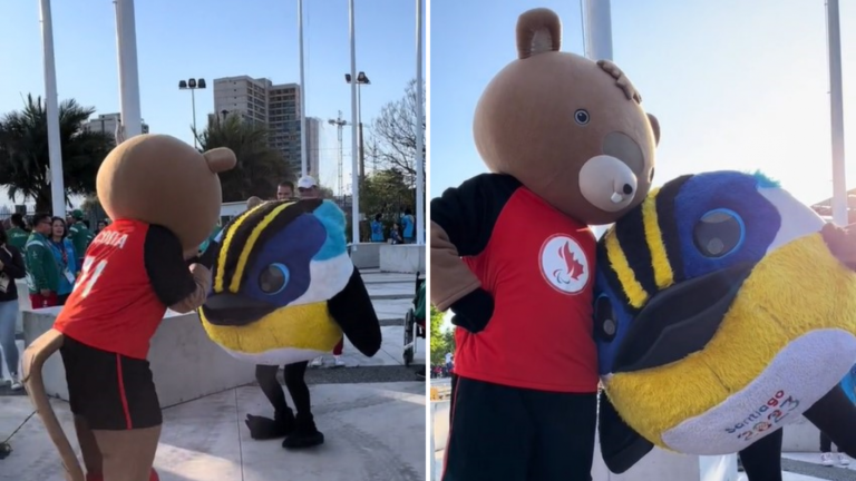Inseparables: Fiu encontró un nuevo amigo en la delegación del Para Team Canadiense