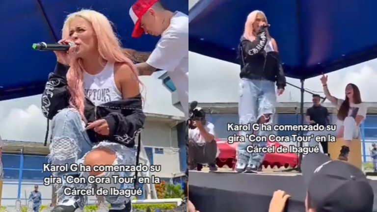 Así fue el show de Karol G en cárcel: Cantó con reos de Colombia
