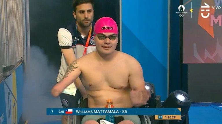 Williams Matamala culminó octavo en la final de los 100m Libre S5 de la Para natación