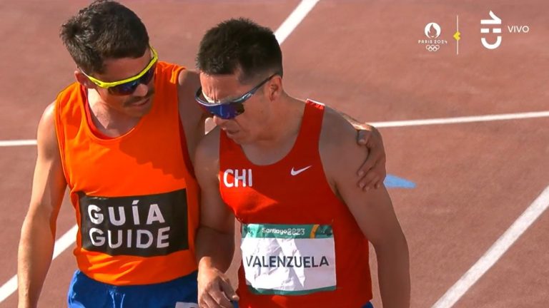Cristian Valenzuela luchó y terminó tercero en su serie de los 1500m T11 del Para atletismo