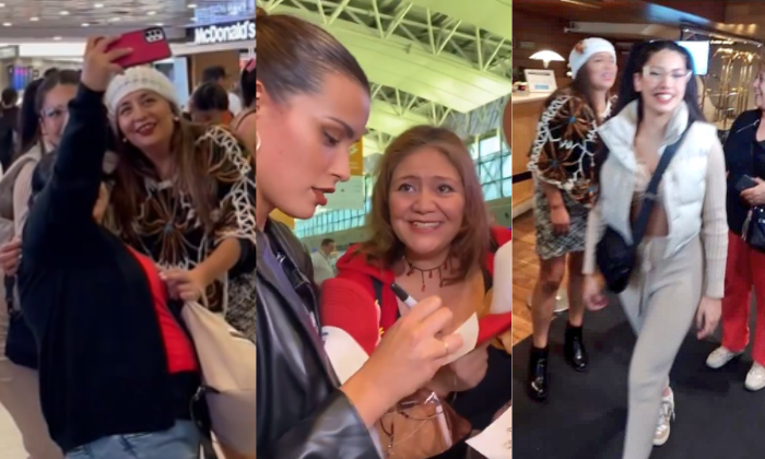 Regalos, fotos y autógrafos: Coni, Pincoya y Eskarcita desatan furor en aeropuerto de Argentina