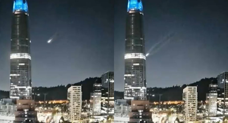 Grabaron el momento en que meteoro cruzó por el cielo de Santiago en la noche