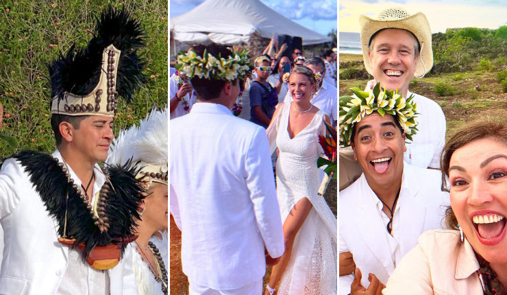 Con famosos invitados: Fernando Godoy se casó en íntima ceremonia en Rapa Nui