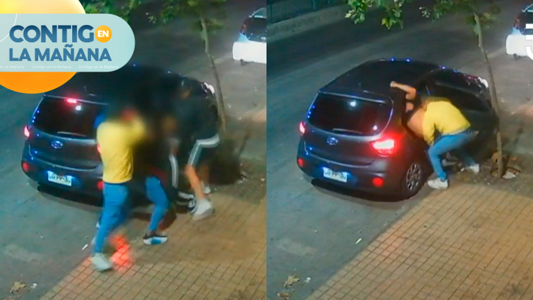 Registran violento secuestro en Santiago: Sujetos lo subieron a la fuerza al automóvil