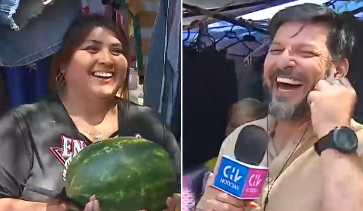 ¡Una sandía! Mujer sorprendió a Rafa Cavada con regalo en plena jornada electoral
