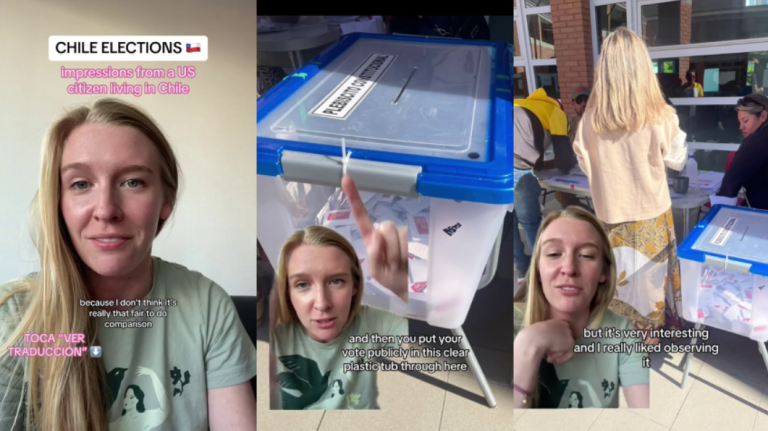 Estadounidense se hizo viral tras alabar sistema electoral chileno en TikTok: 