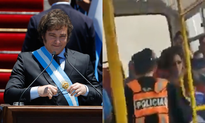 Controles policiales y mensajes por altoparlantes: La estrategia de Milei ante primera gran protesta