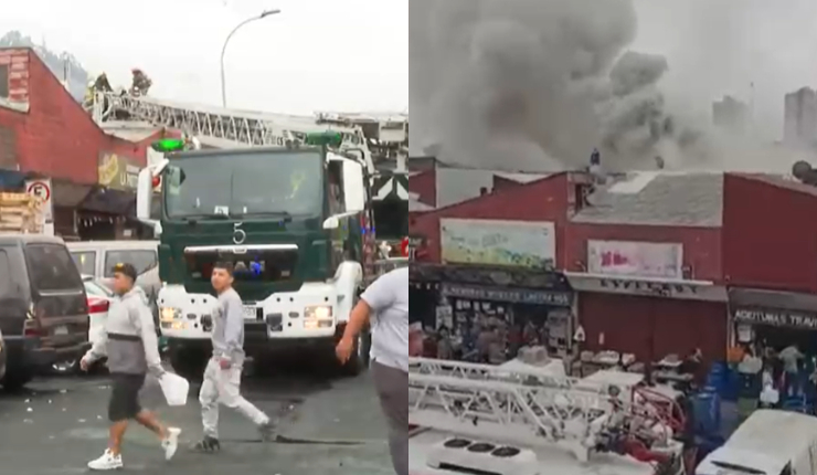 Se registró incendio en La Vega Central: Fuego se inició en bodega de frutos secos