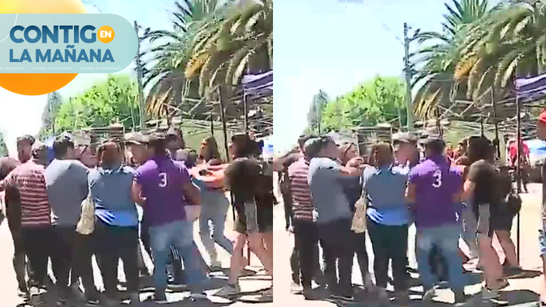 ¡Terminó a golpes! Caos en feria navideña por mala organización de puestos