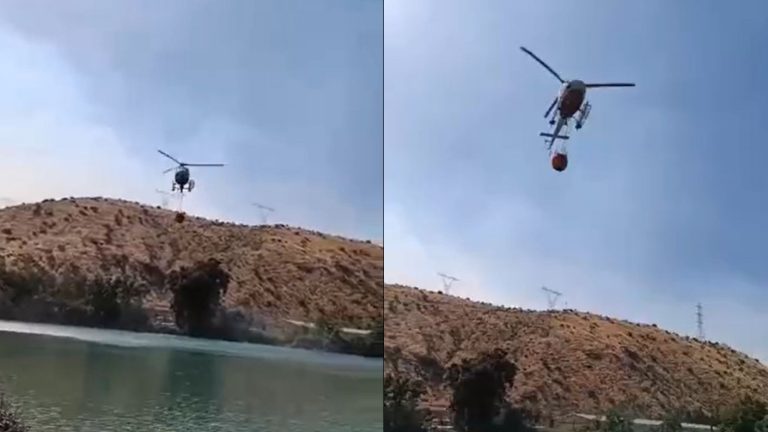 VIDEOS | Con dos helicópteros combaten incendio forestal en San Bernardo