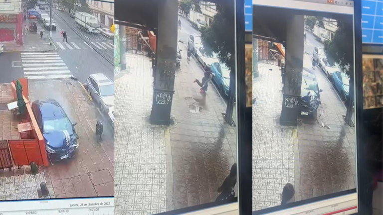 ¡Por un pelo! Hombre se salvó de ser atropellado en Valparaíso en dramático accidente