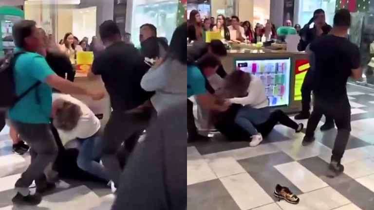 ¿Estrés de fin de año? Captan feroz pelea en concurrido mall de La Florida