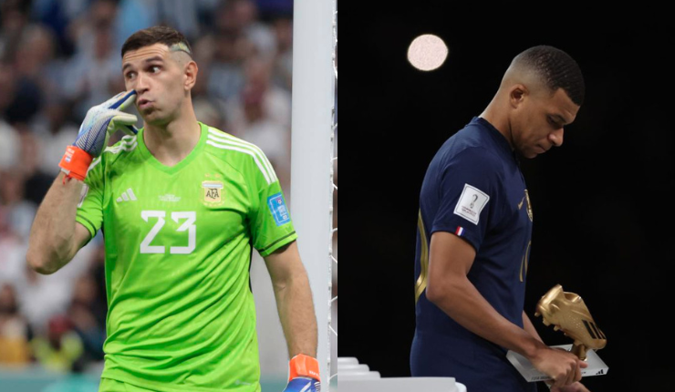 Dibu Martínez otra vez en la polémica: Revelan el vulgar gesto que le hizo a Mbappé en plena final