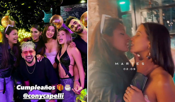 Cony Capelli celebró su cumpleaños con apasionado beso con ex jugadora de GH