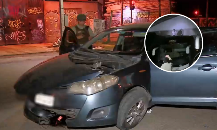 Delincuentes dispararon a Carabineros durante persecución en Santiago: Uno se escondió en techo de bus