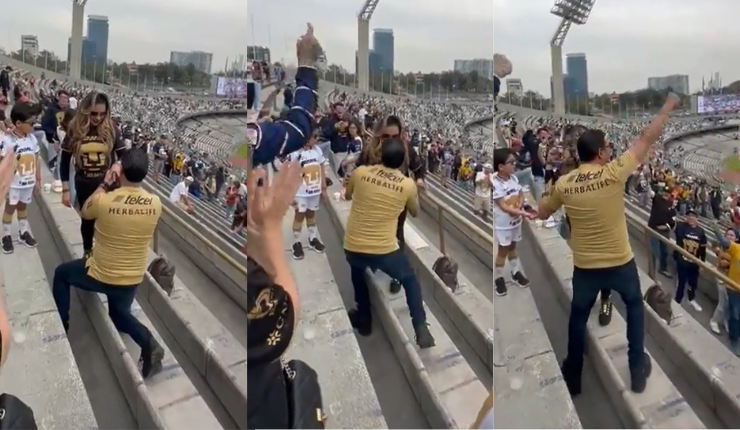¡Amor de estadio! Le pidió matrimonio a su pareja en pleno partido y se llevó tremenda ovación