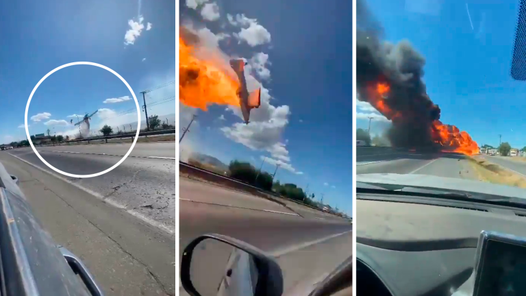 VIDEO | Registran momento en que avioneta se estrelló en caletera de Ruta 5 Sur en Talca