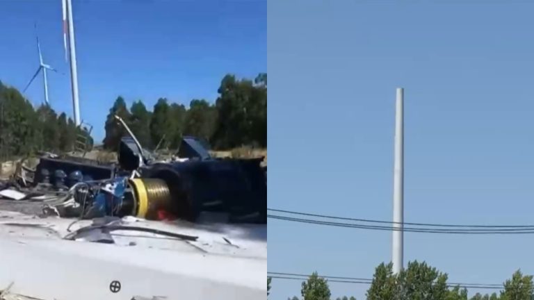 Los Ángeles: Preocupación y descontento de vecinos por caída de hélice de torre eólica